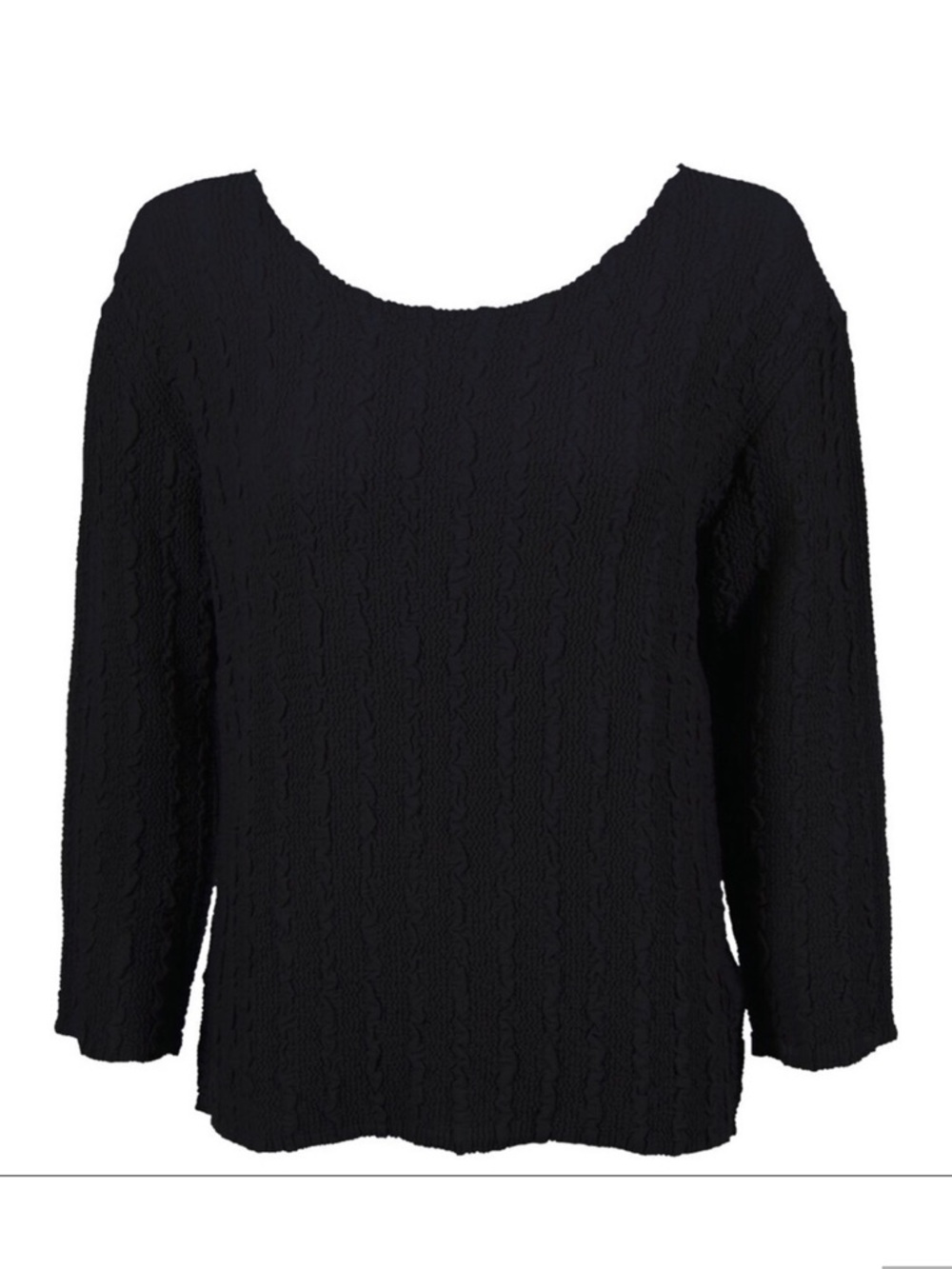 Magic It Fits Georgette Crush Top Solid Black *126